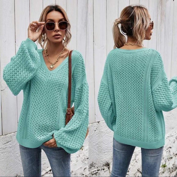 BETTER WITH YOU KNIT SWEATER- MINT - Picture 3 of 6